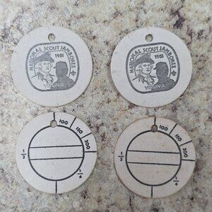 1981 National Scout Jamboree Virginia BSA Max Silber Paper Tokens Lot Of 4 VTG
